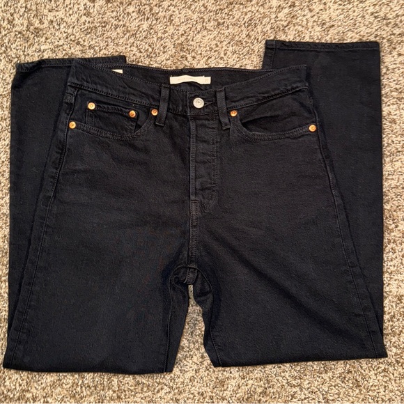 Levi’s Premium WEDGIE STRAIGHT FIT WOMEN'S Ankle JEANS 27 black - Picture 8 of 12